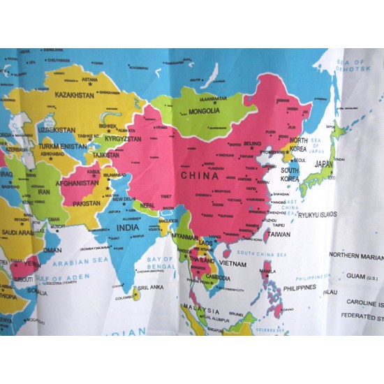 Mylifeunit World Map Shower Curtain Bathroom Curtain Waterproof